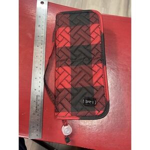 Lug SLEEPER Foldable Cosmetic Brush Organizer Case Quilted Plaid Excellent